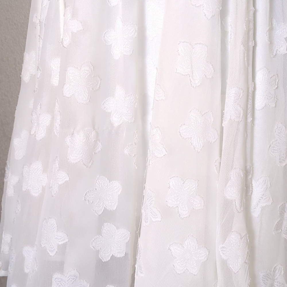 Princess Polly Kenny white floral jacquard mini short puff sleeve dress - Picture 7 of 15